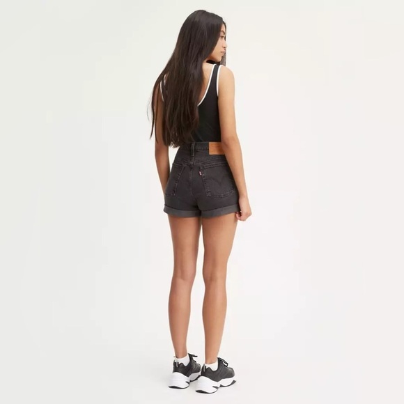 Levis Women's Black Denim Wegie Shorts - Picture 1 of 12